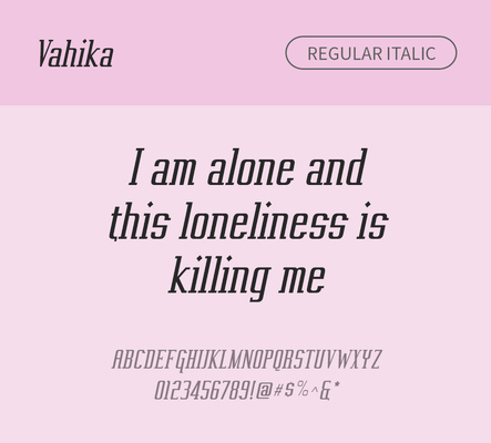 알파벳 영어 폰트 사람없음 OTF 레귤러체 낱개폰트 설치폰트 디자인서체 영문폰트 Typodermic_서체 이탤릭체 슬랩세리프체 vahika_서체 문자 파일형식