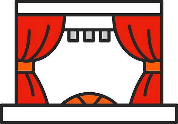 EPS 해외이미지 디자인 일러스트 사람없음 무대 커튼 영화관 극장 영화 해외일러스트 문화예술 파일형식 벡터 이미지허브