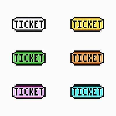 EPS 해외이미지 디자인 일러스트 사람없음 티켓 영화 픽셀 해외일러스트 문화예술 파일형식 벡터 이미지허브