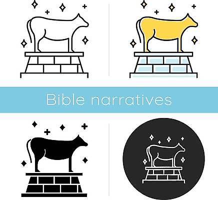 EPS 해외이미지 동물 디자인 기독교 종교 선 컨셉 일러스트 이집트 이야기 미술 책 세트 조각상 성경 웹 황금 플랫 심볼 묘사 황소 윤곽 장면 증거 신성 신화 유대인 송아지 고립 상형문자 숭배 이스라엘 전설 해외일러스트 문자 새끼 인터넷 종교용품 아프리카 문화예술 조형물 소 서아시아 파일형식 벡터 이미지허브