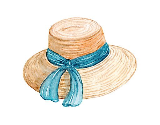 포토 JPG 해외이미지 리본 수채화 사람없음 여름 밀짚모자 손그림 해외포토 모자_잡화 계절 파일형식 이미지허브