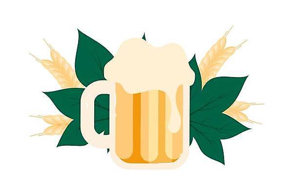 EPS 해외이미지 잎 일러스트 맥주 사람없음 축제 보리 맥주잔 맥주거품 옥토버페스트 해외일러스트 식물 술잔 곡류 주류 거품 파일형식 벡터 이미지허브