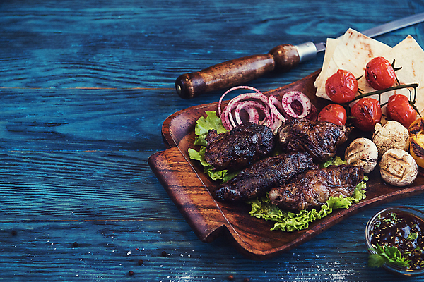 포토 JPG 해외이미지 방울토마토 실내 사람없음 양송이 양고기 양고기구이 양고기요리 나무배경 해외포토 음식 백그라운드 토마토 육류 내부 버섯 구이 파일형식 이미지허브