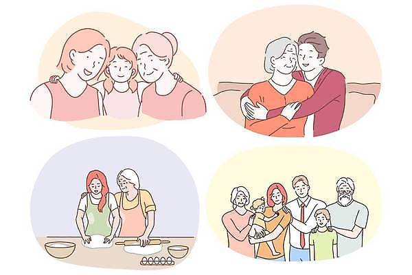 EPS 해외이미지 캐릭터 라이프스타일 여자 노년 남자 행복 할머니 어린이 컨셉 일러스트 가족 관계 포옹 손자 주택 함께함 사랑 요리 미소 사람 앉기 소년 도움 플랫 만화 은퇴 손주 세대 돌봄 옛날 조부모 지원 해외일러스트 일러캐릭터 감정 안기 모션 표정 성인 건물 생활 파일형식 벡터 이미지허브