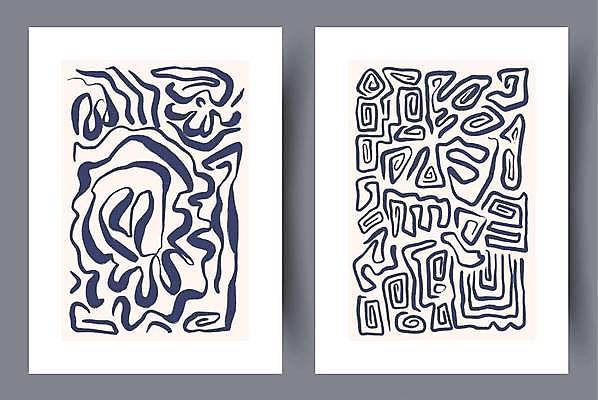 EPS 해외이미지 디자인 일러스트 추상 미술 사람없음 파란색 세트 그림 해외일러스트 컬러 무늬 문화예술 파일형식 벡터 이미지허브