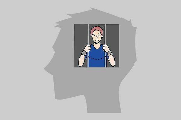 EPS 해외이미지 전신 남자 일러스트 한명 서기 상반신 성인 회색 찡그림 감옥 수갑 얼굴모양 갇힘 성인남자한명만 해외일러스트 모양 1 얼굴 컬러 모션 표정 사람 남자한명만 성인남자만 파일형식 벡터 이미지허브