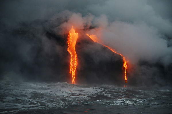 포토 JPG 해외이미지 바다 사람없음 야외 흐름 뜨거움 연기 위험 재해 화산 용암 화산섬 해외포토 섬 컨셉 산 파일형식 이미지허브