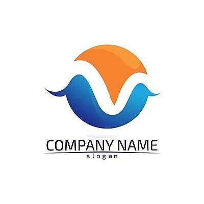 EPS 해외이미지 파도 일러스트 비즈니스 사람없음 물 파란색 주황색 원형 심볼 심플 해외일러스트 자연요소 도형 바다 컬러 파일형식 벡터 이미지허브