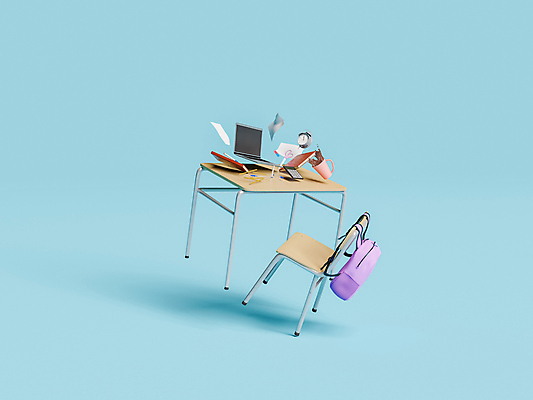 포토 JPG 해외이미지 백그라운드 의자 학교 책가방 사람없음 책 컵 파란색 노트북 학습 펜 3D 계산기 자명종 책상 신학기 해외포토 식기 교육 시계 컬러 가구 가방 문구용품 전자제품 필기구 장비 알람 디지털합성 파일형식 이미지허브