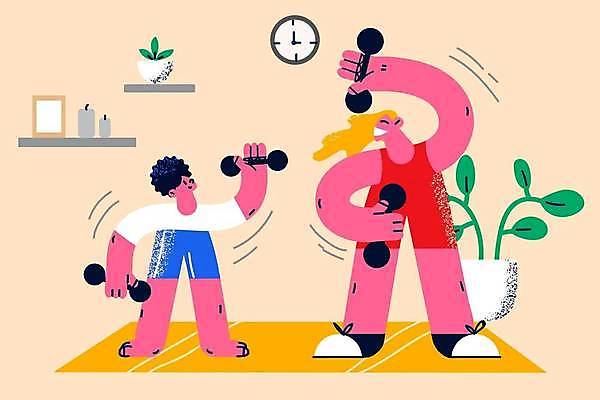EPS 해외이미지 전신 라이프스타일 여자 화분 어린이 시계 액자 일러스트 초 모녀 선반 함께함 들기 성인 취미 두명 운동 마주보기 건강관리 아령 매트 여자만 해외일러스트 딸 가구 컨셉 가족 모션 엄마 건강 관리 사람 생활 파일형식 벡터 이미지허브