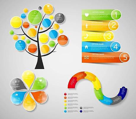 EPS 해외이미지 디자인 일러스트 비즈니스 사람없음 그래픽 자료 인포그래픽 원형 퍼즐 연결 레이아웃 나무모양 엘리먼트 해외일러스트 모양 도형 파일형식 벡터 이미지허브