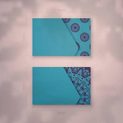 EPS 해외이미지 디자인 백그라운드 패턴 일러스트 명함 사람없음 세트 고급 청록색 만다라 목업 해외일러스트 컬러 컨셉 무늬 파일형식 벡터 이미지허브