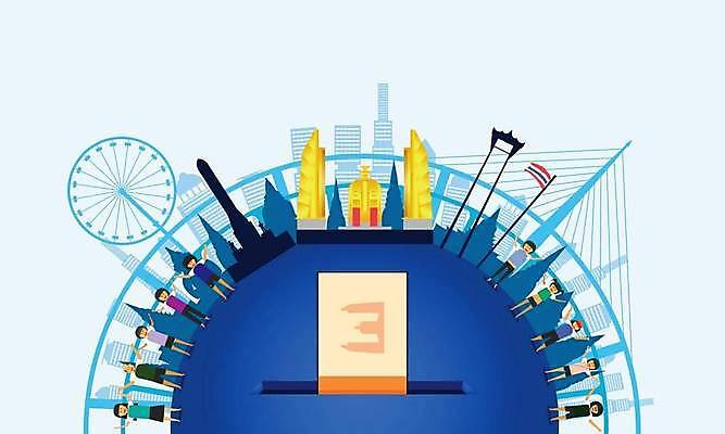 EPS 해외이미지 여자 남자 종이 일러스트 태국 회의 서기 사람 상자 이름 선택 토론 비밀 투표 민주주의 애국심 시민 대통령 정치 후보 대리인 해외일러스트 아시아 컨셉 비즈니스 모션 선거 국민 파일형식 벡터 이미지허브