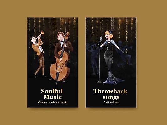 EPS 해외이미지 전신 여자 남자 연주 일러스트 노래 서기 성인 세명 세트 검은색 공연 연주자 잡기 악단 나팔 스탠드마이크 마이크 재즈 소셜네트워크 소셜미디어 콘트라베이스 성인만 해외일러스트 악기 음악 컬러 음향기기 모션 현악기 사람 이벤트 음악가 파일형식 벡터 이미지허브