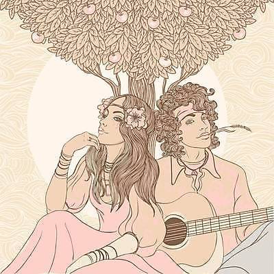 EPS 해외이미지 디자인 커플 남자 꽃 문화 여유 어린이 음악 일러스트 자연 하늘 함께함 사랑 미술 소년 그래픽 빨간색 태양 유행 화목 꿈 자유 수확 기타 스케치 그림 무료 파스텔톤 히피 스타일 해외일러스트 자연요소 식물 감정 컬러 컨셉 농업 관계 현악기 문화예술 사람 생태계 파일형식 벡터 이미지허브