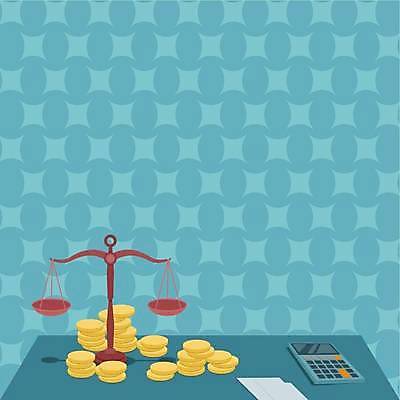 EPS 해외이미지 백그라운드 일러스트 프레임 저울 사람없음 동전 계산기 메모지 카피스페이스 해외일러스트 돈 문구용품 사무용품 공백 장비 파일형식 벡터 이미지허브