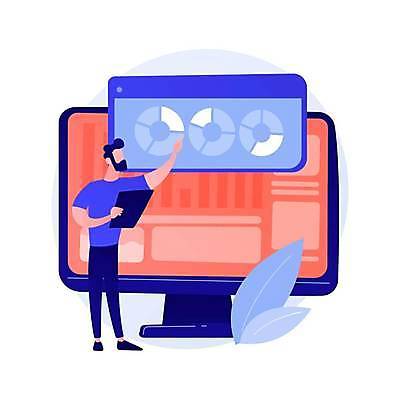 EPS 해외이미지 전신 남자 잎 일러스트 비즈니스 그래프 한명 성인 모니터 자료 가리킴 성인남자한명만 해외일러스트 식물 1 사람 손짓 컴퓨터 남자한명만 성인남자만 파일형식 벡터 이미지허브