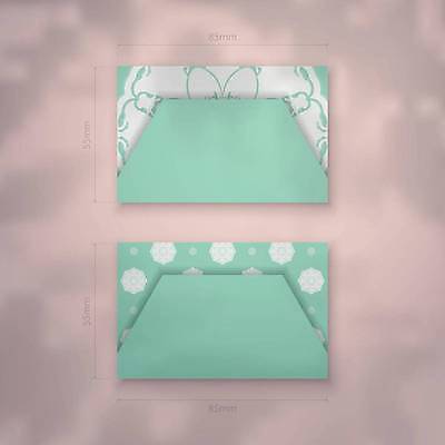 EPS 해외이미지 디자인 백그라운드 패턴 일러스트 명함 사람없음 세트 고급 만다라 민트색 목업 해외일러스트 카드프레임 컬러 컨셉 무늬 프레임 파일형식 벡터 이미지허브