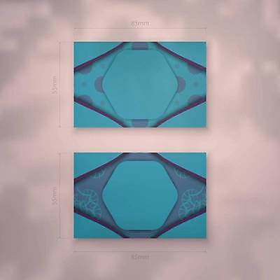 EPS 해외이미지 디자인 백그라운드 패턴 일러스트 명함 사람없음 세트 고급 청록색 만다라 목업 해외일러스트 컬러 컨셉 무늬 파일형식 벡터 이미지허브