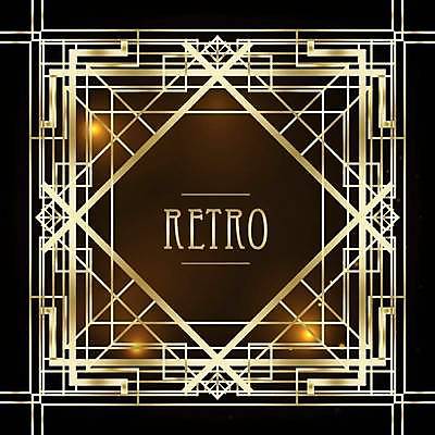 EPS 해외이미지 디자인 백그라운드 일러스트 프레임 미술 사람없음 검은색 금색 복고 스타일 해외일러스트 컬러 문화예술 파일형식 벡터 이미지허브