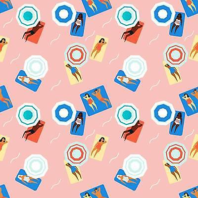 EPS 해외이미지 전신 여자 남자 분홍색 백그라운드 패턴 일러스트 여러명 상반신 성인 사람없음 눕기 패턴백그라운드 하반신 파라솔 시원함 선베드 성인만 해외일러스트 컬러 다수 무늬 의자 모션 사람 파일형식 벡터 이미지허브