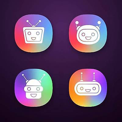 EPS 해외이미지 일러스트 사람없음 컬러풀 어플리케이션 스마트 로봇 그라데이션 채팅봇 해외일러스트 컬러 컨셉 파일형식 벡터 AI_인공지능 이미지허브