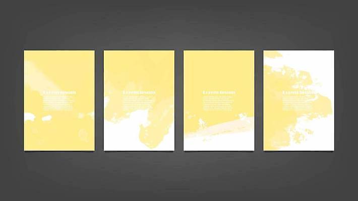 EPS 해외이미지 디자인 배너 백그라운드 일러스트 추상 사람없음 세로 세트 연노랑색 해외일러스트 무늬 노란색 파일형식 벡터 이미지허브