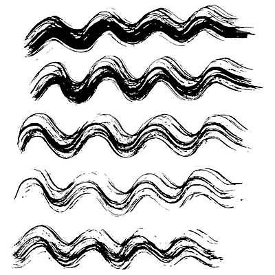 EPS 해외이미지 곡선 일러스트 붓터치 사람없음 검은색 질감 웨이브 그런지 해외일러스트 선 컬러 파일형식 벡터 이미지허브