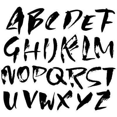 EPS 해외이미지 디자인 알파벳 영어 일러스트 붓터치 대문자 잉크 타이포그라피 사람없음 세트 검은색 플랫 그런지 조합형타이포 해외일러스트 문자 컬러 파일형식 벡터 이미지허브