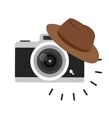 EPS 해외이미지 일러스트 사람없음 갈색 카메라 검은색 챙모자 해외일러스트 모자_잡화 컬러 전자제품 파일형식 벡터 이미지허브