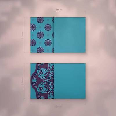 EPS 해외이미지 디자인 백그라운드 패턴 일러스트 명함 사람없음 세트 고급 청록색 만다라 목업 해외일러스트 컬러 컨셉 무늬 파일형식 벡터 이미지허브