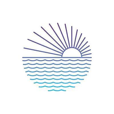 EPS 해외이미지 물결 바다 라인일러스트 일러스트 사람없음 여름 태양 원형 심볼 라인아트 해외일러스트 자연요소 도형 계절 선 파일형식 벡터 이미지허브