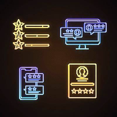 EPS 해외이미지 별 말풍선 일러스트 사람없음 빛 스마트폰 모니터 네온 별모형 별점 네온아트 해외일러스트 자연요소 핸드폰 스마트기기 컴퓨터 모형 점수 평가 파일형식 벡터 이미지허브