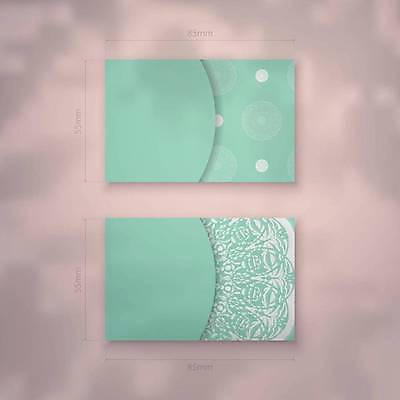 EPS 해외이미지 디자인 백그라운드 패턴 일러스트 명함 사람없음 세트 고급 만다라 민트색 목업 해외일러스트 컬러 컨셉 무늬 파일형식 벡터 이미지허브