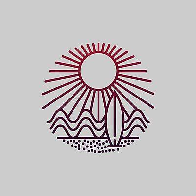 EPS 해외이미지 물결 바다 라인일러스트 일러스트 사람없음 여름 태양 보라색 서핑보드 원형 심볼 라인아트 해외일러스트 자연요소 도형 계절 선 컬러 보드_스포츠 파일형식 벡터 이미지허브