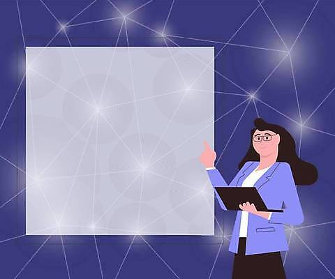 EPS 해외이미지 여자 일러스트 프레임 한명 들기 상반신 성인 노트북 사각형 가리킴 성인여자한명만 카피스페이스 해외일러스트 도형 1 모션 사람 손짓 전자제품 공백 여자한명만 성인여자만 파일형식 벡터 이미지허브