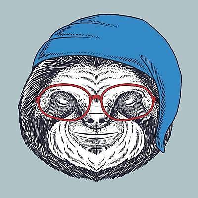 EPS 해외이미지 일러스트 사람없음 눈감음 심볼 나무늘보 안경낌 해외일러스트 동물 안경 모션 파일형식 벡터 이미지허브