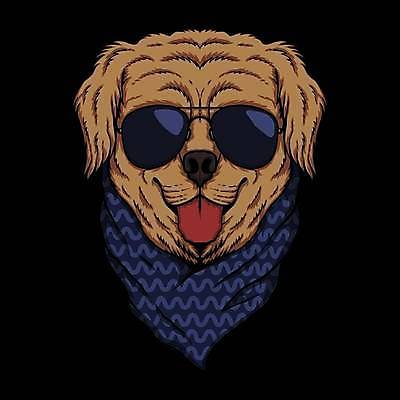 EPS 해외이미지 일러스트 사람없음 선글라스 스카프 리트리버 심볼 메롱 해외일러스트 안경 모션 목도리 개 파일형식 벡터 이미지허브