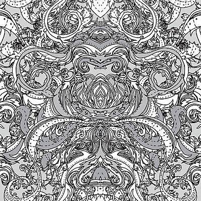 EPS 해외이미지 디자인 백그라운드 일러스트 미술 사람없음 회색 화려 복고 페이즐리 스타일 해외일러스트 컬러 컨셉 무늬 문화예술 파일형식 벡터 이미지허브