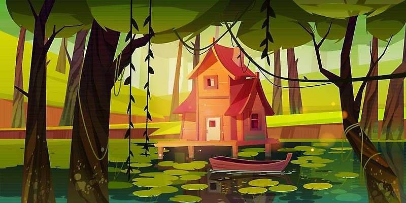 EPS 해외이미지 나무 외관 백그라운드 일러스트 자연 주택 이끼 풍경 사람없음 건물 목재 초록색 여름 컴퓨터 쌓기 환경 항구 게임 연못 보트 습지 숲 오두막 신비 만화 버리기 마녀 공상 깊이 변소 판잣집 해외일러스트 식물 건축물 계절 컬러 컨셉 배_교통 재료 교통시설 모션 놀이 전자제품 생태계 파일형식 벡터 이미지허브