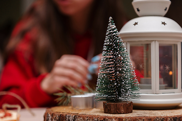 포토 JPG 해외이미지 여자 크리스마스 크리스마스용품 실내 한명 상반신 성인 앞모습 아웃포커스 미니트리 성인여자한명만 해외포토 1 기념일 뷰포인트 촬영기법 사람 내부 크리스마스트리 용품 여자한명만 성인여자만 파일형식 이미지허브