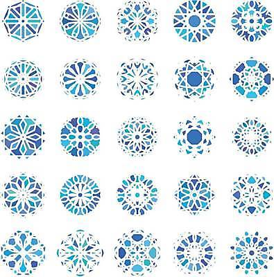 EPS 해외이미지 일러스트 사람없음 파란색 세트 눈송이 고립 눈꽃무늬 엘리먼트 스타일 오너먼트 해외일러스트 컬러 크리스마스장식 무늬 눈꽃 눈_날씨 파일형식 벡터 이미지허브