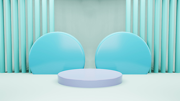 JPG 해외이미지 하늘색 일러스트 사람없음 3D 원형 단상 해외포토 포토 도형 파란색 디지털합성 파일형식 이미지허브