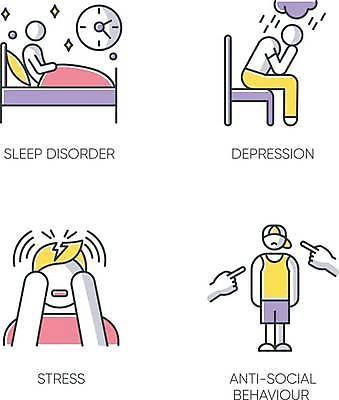 EPS 해외이미지 클립아트 디자인 컨셉 일러스트 학교 스트레스 10대 세트 픽토그램 웹 고통 잠 울음 야간 만화 가득함 심볼 걱정 그림 두통 팩 문제 반대 긴장 고립 소셜 우울증 이슈 정신과 편두통 항목 혼자 스타일 해외일러스트 자연요소 교육 감정 인터넷 청소년 표정 병원 화장품 질병 파일형식 벡터 이미지허브