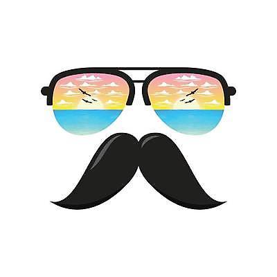 EPS 해외이미지 디자인 바다 일러스트 조류 사람없음 선글라스 태양 심볼 콧수염 해외일러스트 자연요소 동물 안경 수염 파일형식 벡터 이미지허브