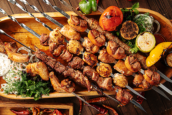 포토 JPG 해외이미지 백인 전통 음식 육류 사람없음 식사 여러개 버섯 소고기 튀김 꼬치 그릴 바비큐 굽기 양고기 케밥 절임 맛있는 해외포토 서양인 다수 식재료 주방용품 구이 파일형식 이미지허브