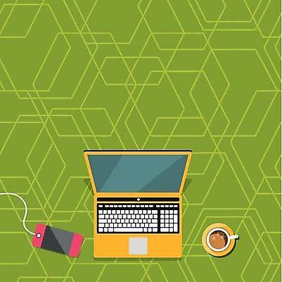 EPS 해외이미지 커피 백그라운드 일러스트 프레임 사람없음 컵 노트북 스마트폰 충전기 카피스페이스 해외일러스트 식기 음료 전자제품 핸드폰 스마트기기 기계 공백 충전 파일형식 벡터 이미지허브