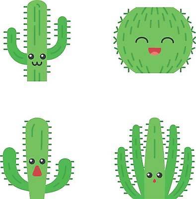 EPS 해외이미지 캐릭터 일러스트 선인장 표정 사람없음 초록색 세트 해외일러스트 일러캐릭터 식물 컬러 파일형식 벡터 이미지허브