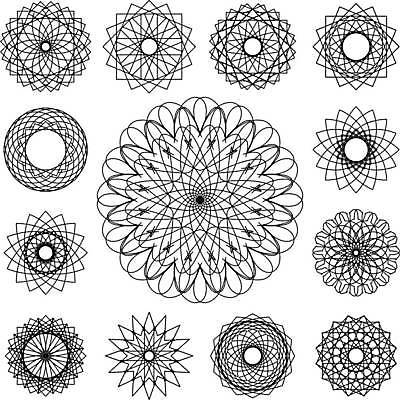 EPS 해외이미지 디자인 일러스트 추상 사람없음 세트 오리엔탈 심볼 만다라 해외일러스트 무늬 파일형식 벡터 이미지허브