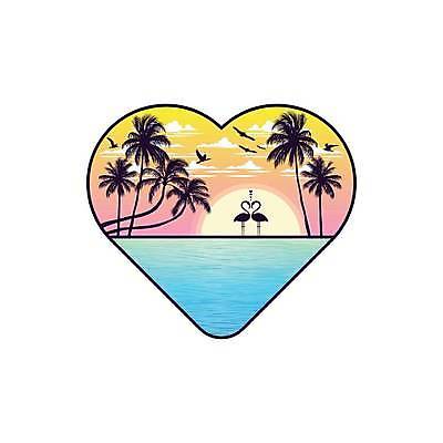 EPS 해외이미지 디자인 바다 일러스트 조류 사람없음 여름 야자수 태양 하트 플라밍고 심볼 해외일러스트 자연요소 모양 나무 동물 계절 파일형식 벡터 이미지허브
